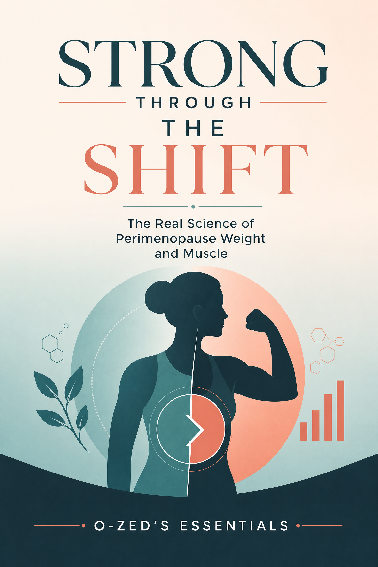 Strong Through the Shift book cover, The Real Science of Perimenopause Weight and Muscle